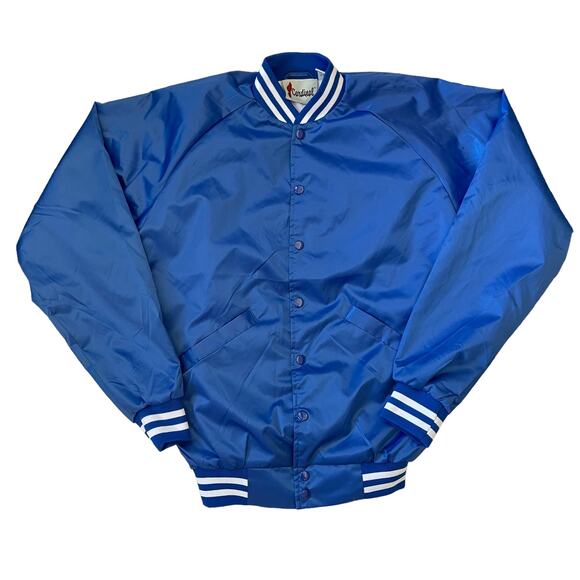 Cardinal Blue Nylon Varsity Sports Jacket Men’s Size Small - Picture 2 of 6